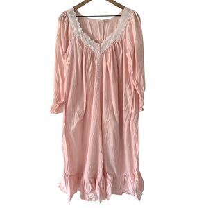 Victoria's Secret Gold Label Vintage 80's Soft Pink and Lace Cotton Nightgown XS